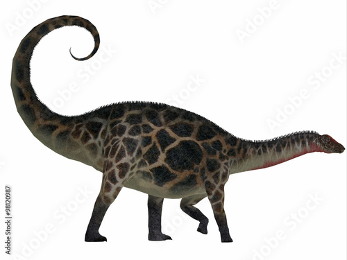 Fototapeta Naklejka Na Ścianę i Meble -  Dicraeosaurus Side Profile - Dicraeosaurus was a sauropod herbivorous dinosaur that lived in the Jurassic Era of Tanzania, Africa.