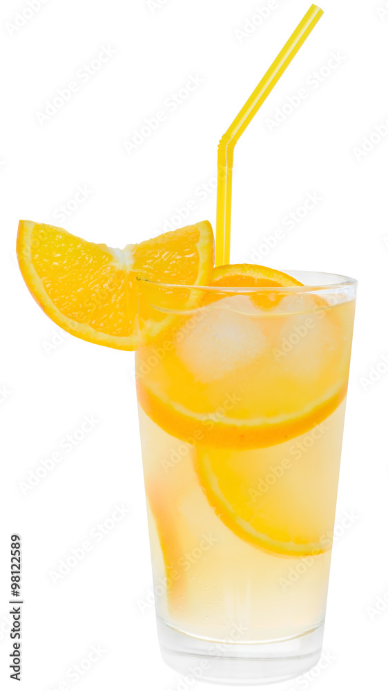 Cocktail with orange juice and ice cubes Cocktail with orange juice and ice cubes
