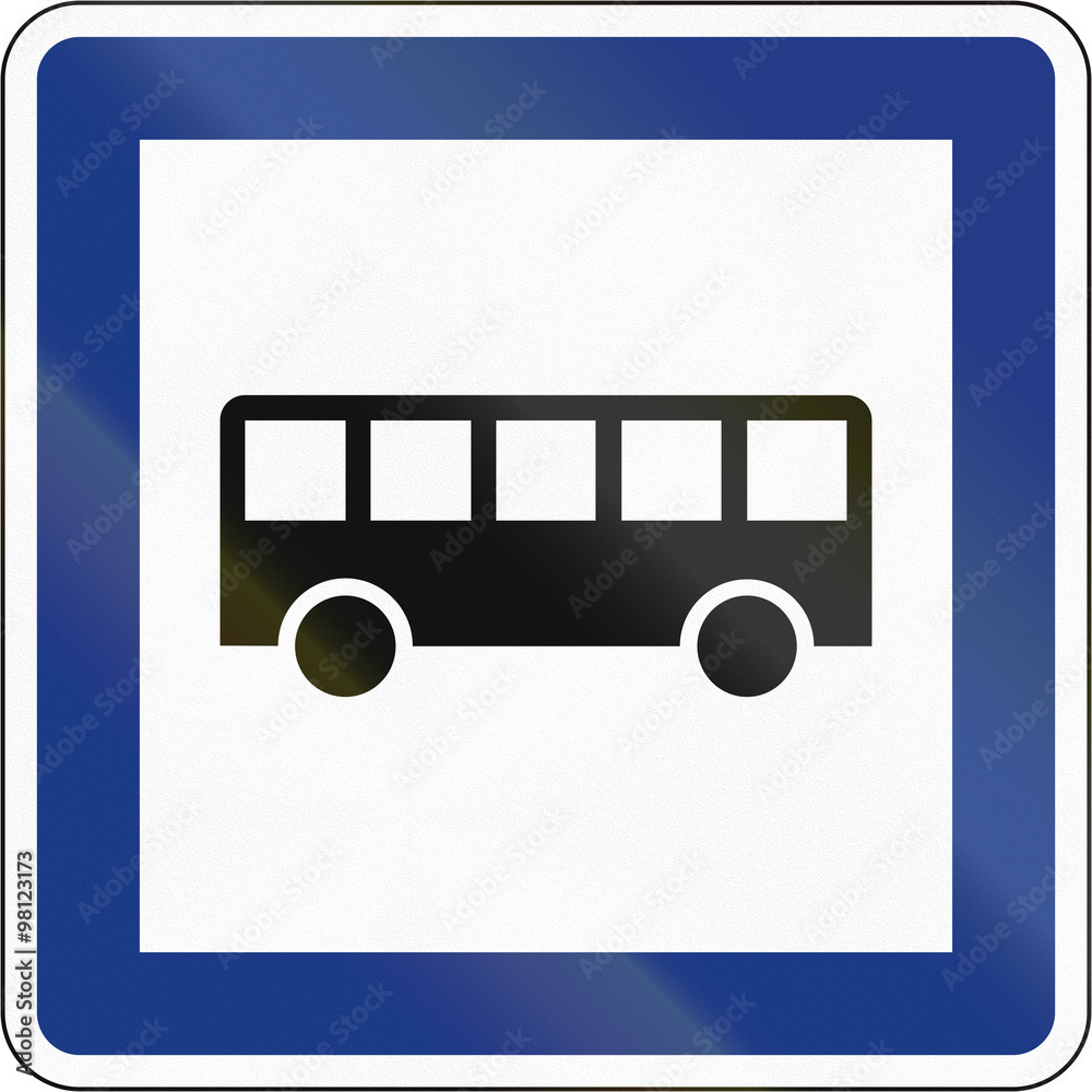 Slovenian guide road sign - Bus stop Slovenian guide road sign - Bus stop