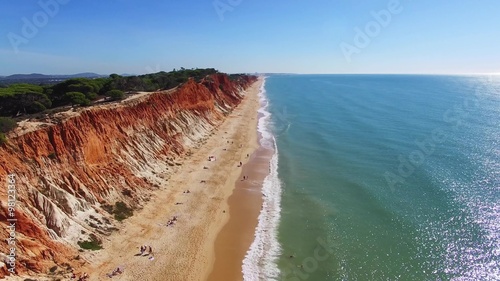 Portugal Algarve oceanside cliffs beach aerial