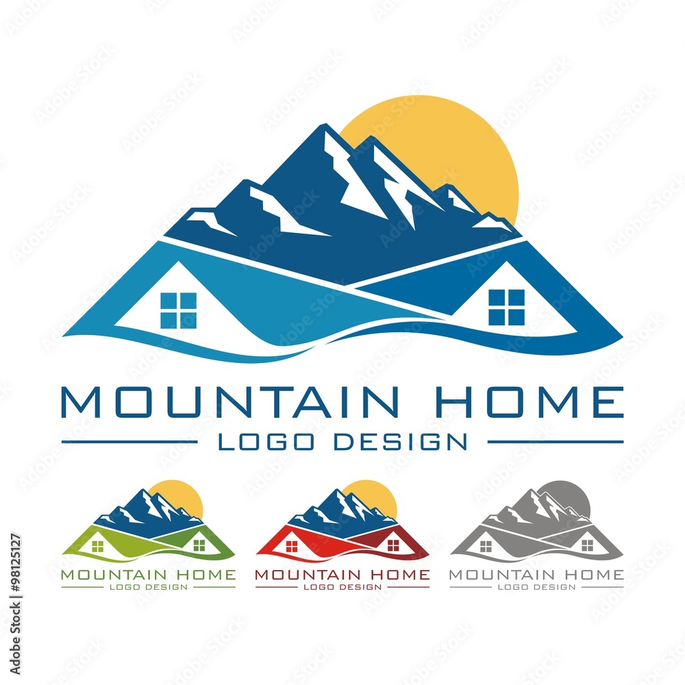 Mountain Home Design Logo Vector