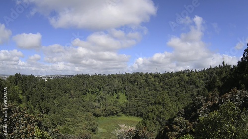 View to the prehistoric volcanic crater in Curepipe, Mauritius.  photo