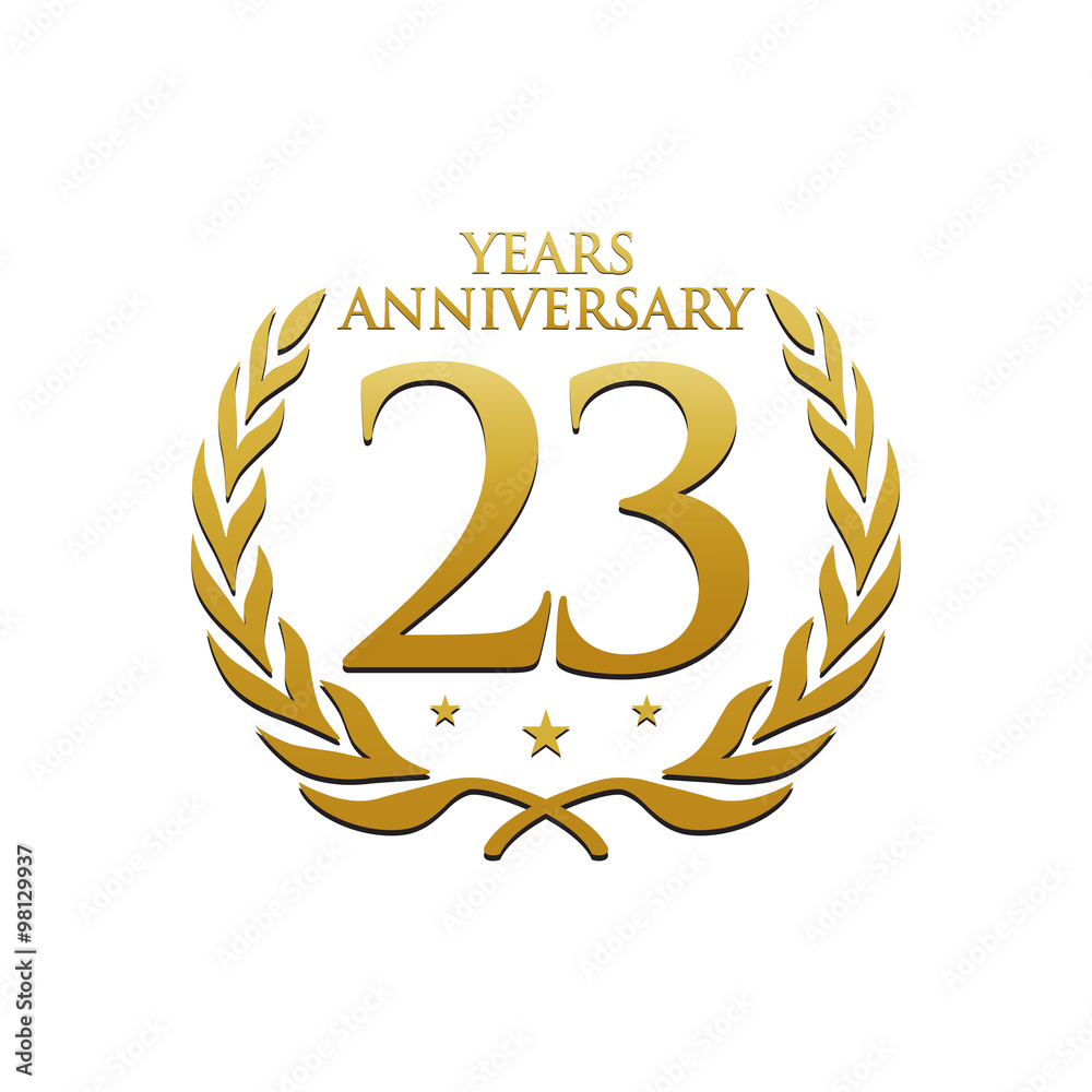 Simple Wreath Anniversary Gold Logo 23