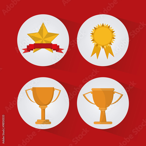 Trophy icons, vector illustration