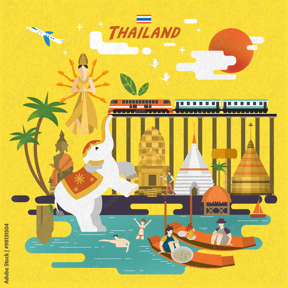 Naklejka premium Thailand travel poster