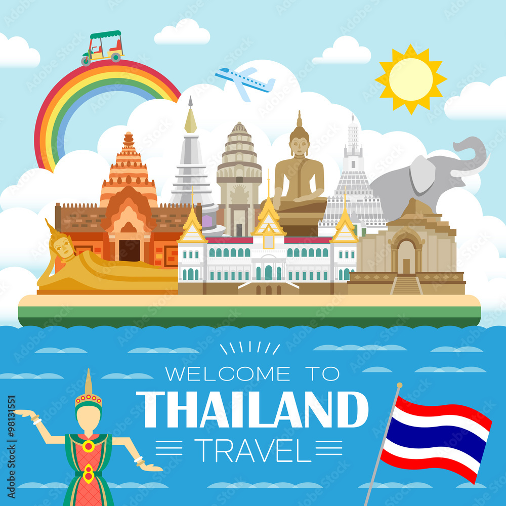 Fototapeta premium Thailand travel concept poster