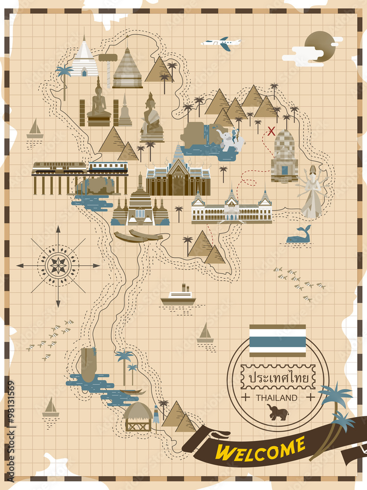 Fototapeta premium Thailand travel concept poster