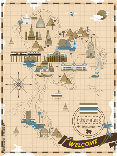 Thailand travel concept poster