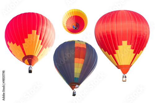 Hot air balloon isolated on white background