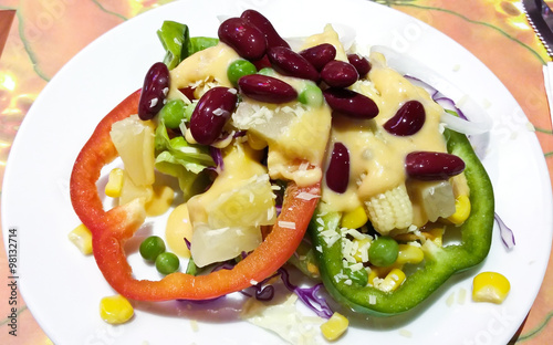 Fresh vegetable salad.