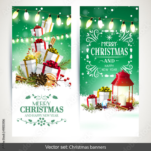 Christmas vertical banners