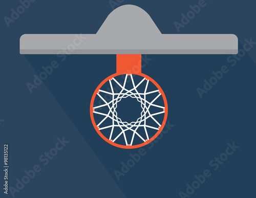 Simple Basketball basket and net vector illustration. View from above