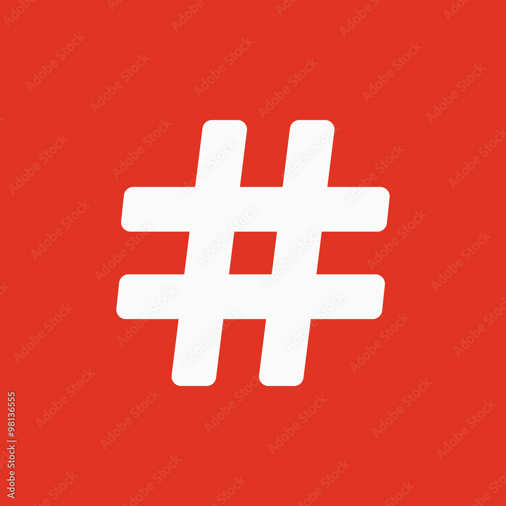 Obraz premium The hash icon. Hashtag symbol. Flat