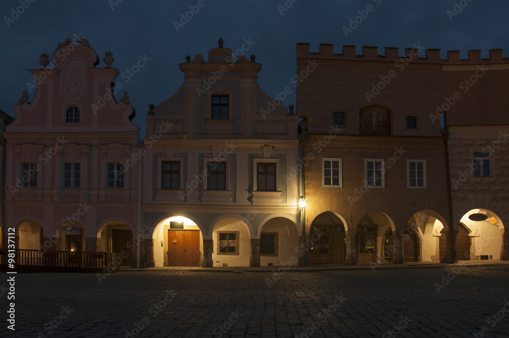 Czech historical  towns in night