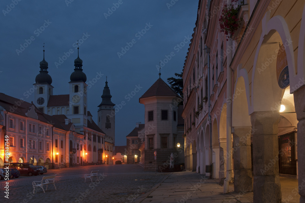 Czech historical  towns in night