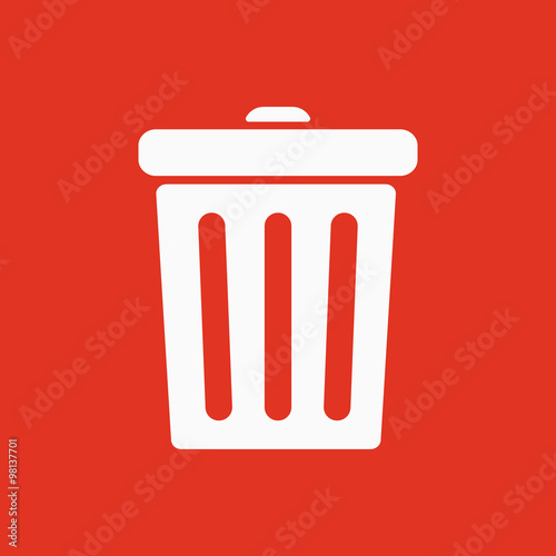 The trashcan icon. Dustbin symbol. Flat