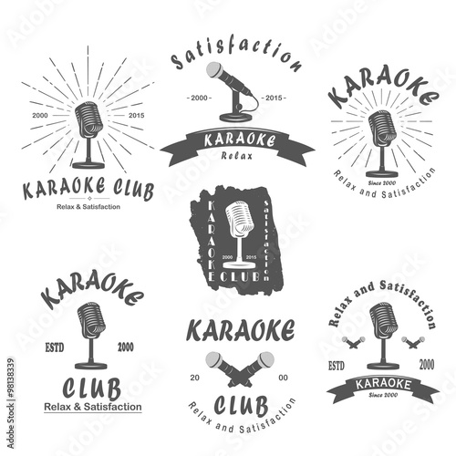 Karaoke club microphone retro song