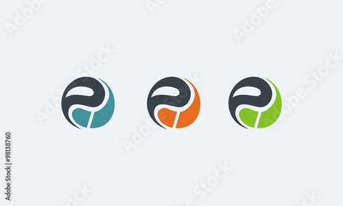 pi or ip round logo template