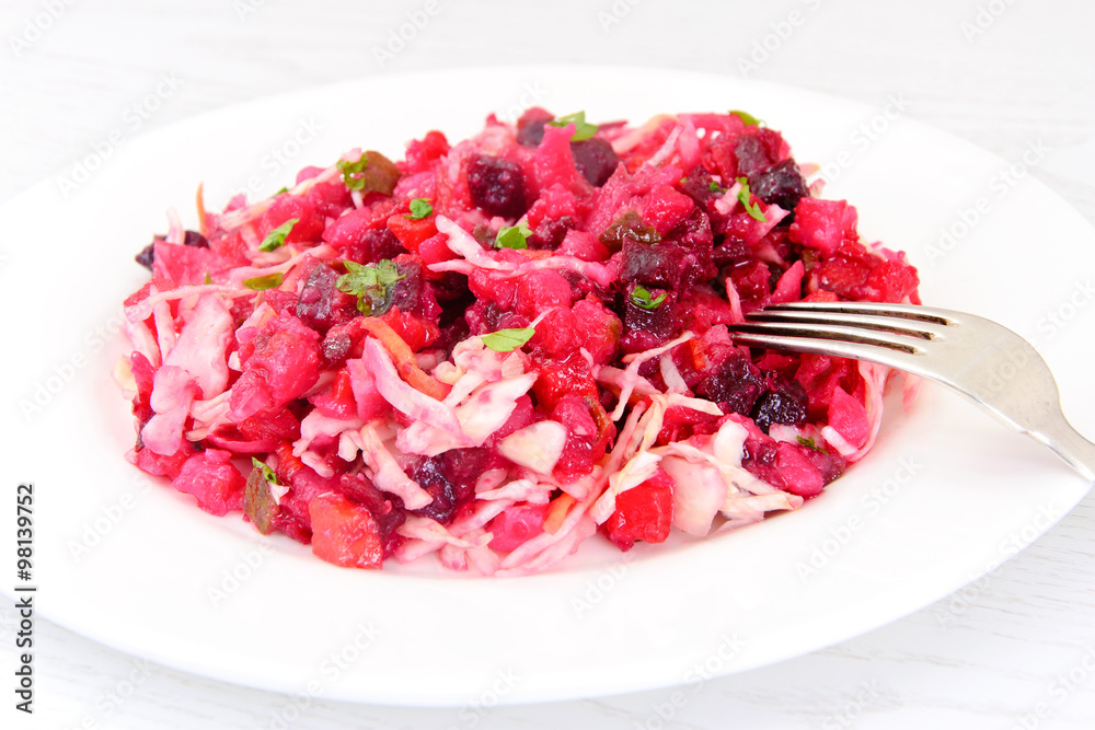 Healthy and Diet Food: Salad with Beets, Onions, Carrots - Vinai Healthy and Diet Food: Salad with Beets, Onions, Carrots - Vinai