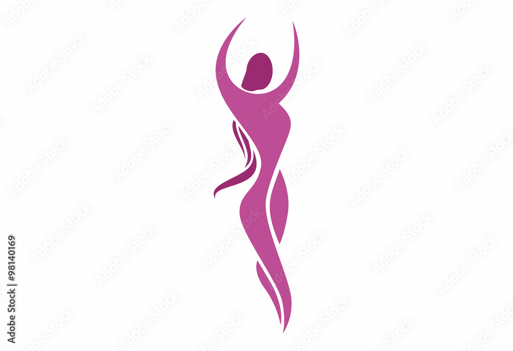 abstract purple shape of beautiful woman logo abstract purple shape of beautiful woman logo