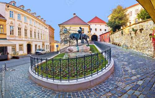 Historic Zagreb street and Stone gate photo