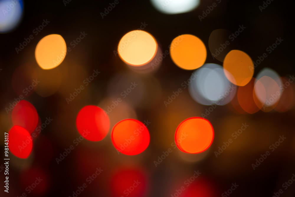 bokeh city lights on street