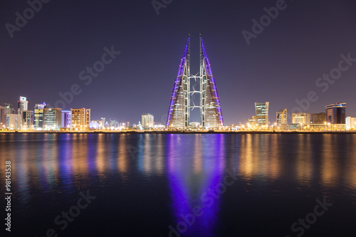 Skyline of Manama at night, Bahrain