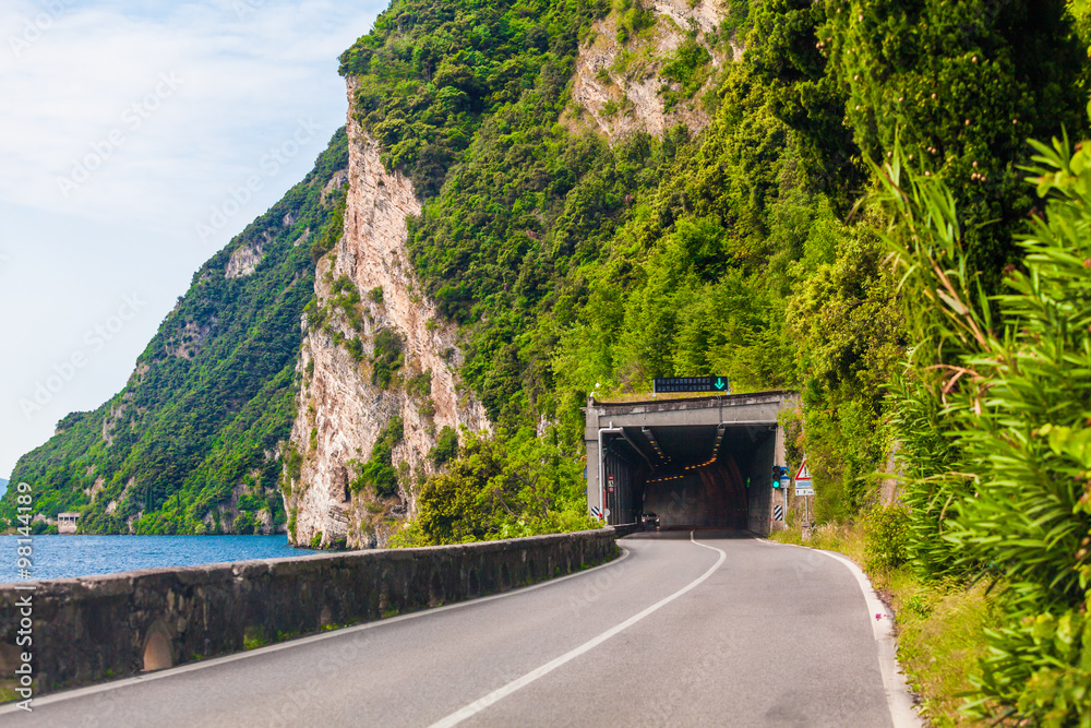 Lake Garda.  asphalt road