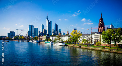 Skyline of Frankfurt, Germany. Frankfurt am Main city