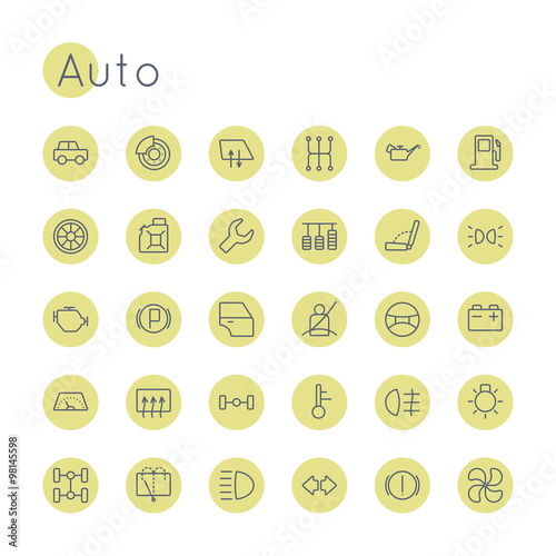 Vector Round Auto Icons
