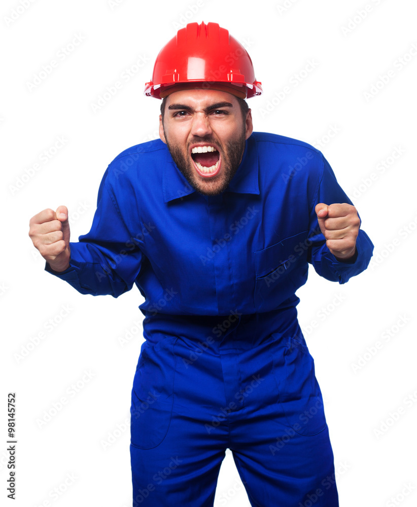 mechanic man shouting