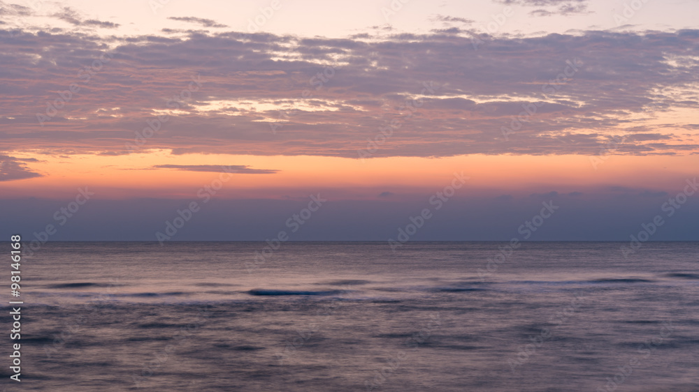 Colorful of sunrise on the ocean beach