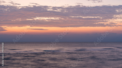 Colorful of sunrise on the ocean beach