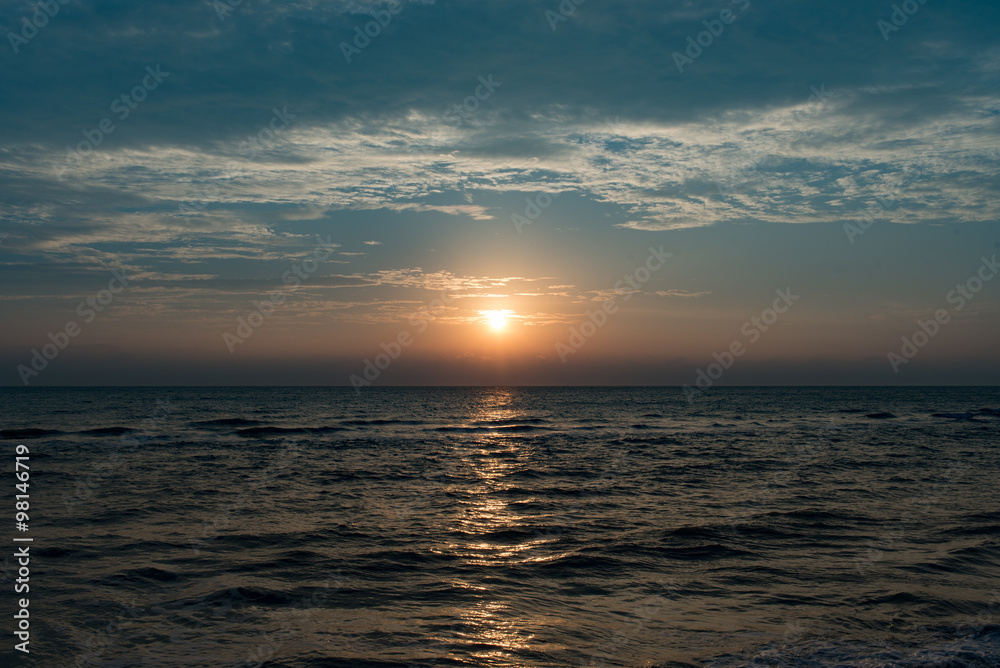 Sunrise on the ocean beach