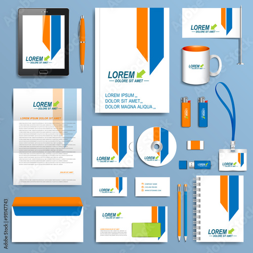 Set of vector corporate identity template. Modern business stationery design