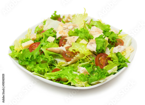 mediterranean salad isolated on white background