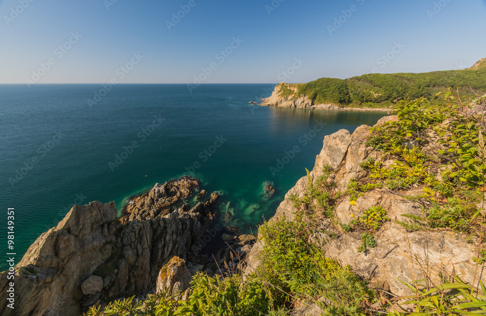 Скалы и горы на берегах Японского моря. Приморье, Россия. Rocks and mountains on the shores of the sea of Japan. Primorye, Russia. Скалы и горы на берегах Японского моря. Приморье, Россия. Rocks and mountains on the shores of the sea of Japan. Primorye, Russia.