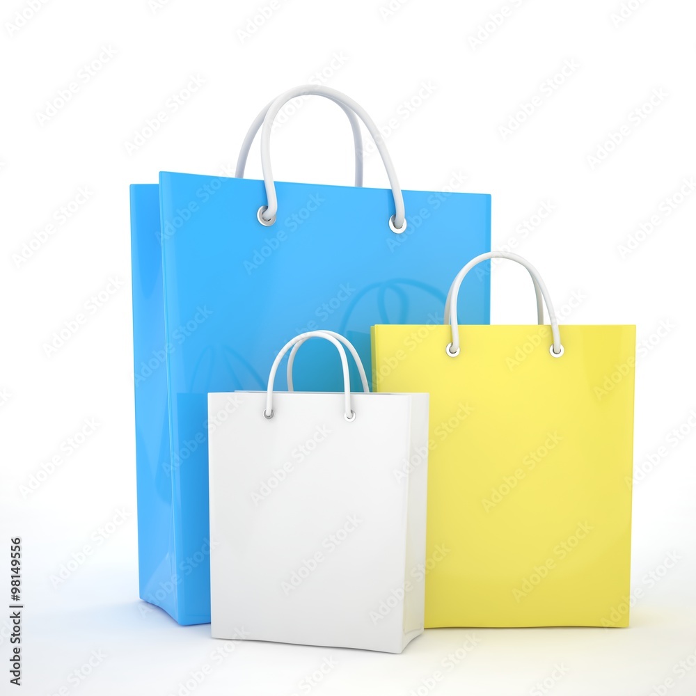Paper Shopping Bags isolated on white background Paper Shopping Bags isolated on white background