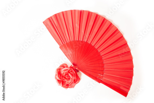 A red fan