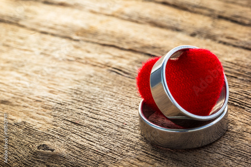 Two ring and heart shape