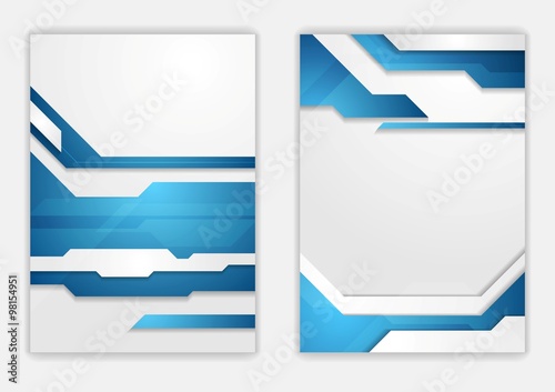 Abstract blue geometric tech flyer design