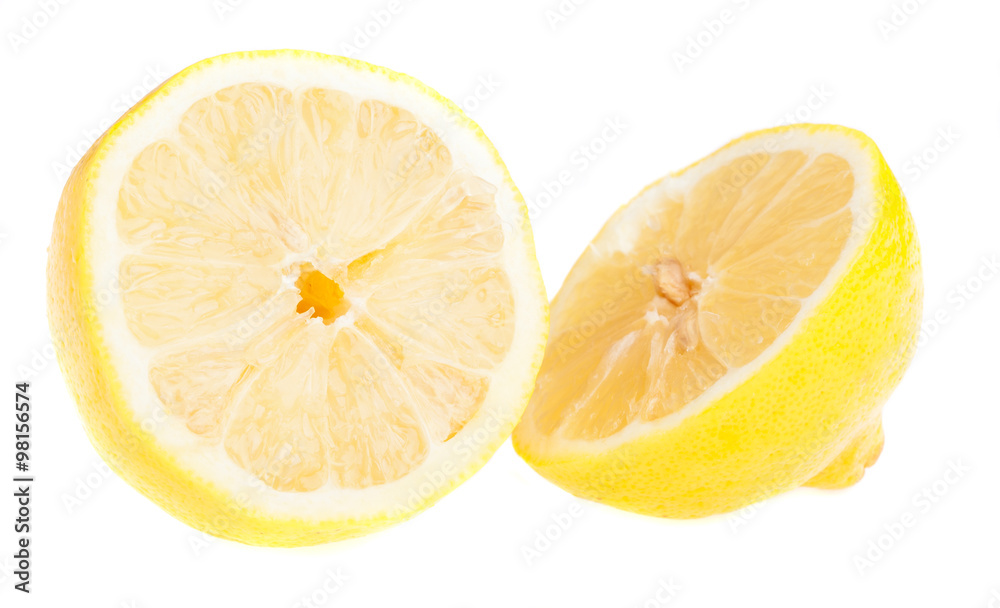 sliced lemon isolated on a white background sliced lemon isolated on a white background