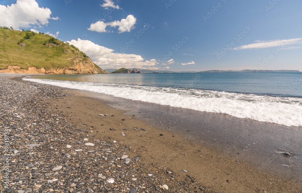 Rocks and mountains on the shores of the sea of Japan. Primorye, Russia. Скалы и горы на берегах Японского моря. Приморье, Россия.