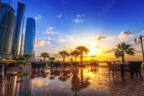 Abu Dhabi, the capital of United Arab Emirates at sunrise