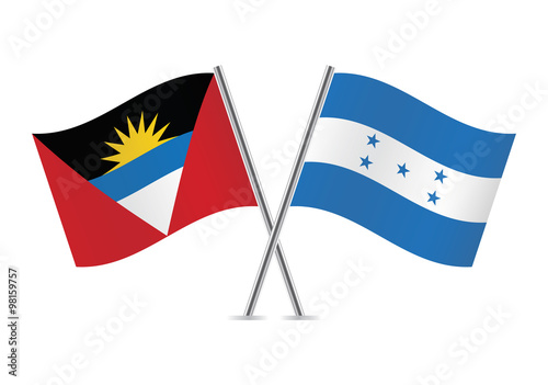 Free Download Antigua and Barbuda and Honduras flags. Vector illustration. - GFXLoad