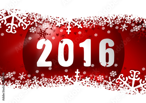 2016 new years illustration with christmas balls and snowflakes