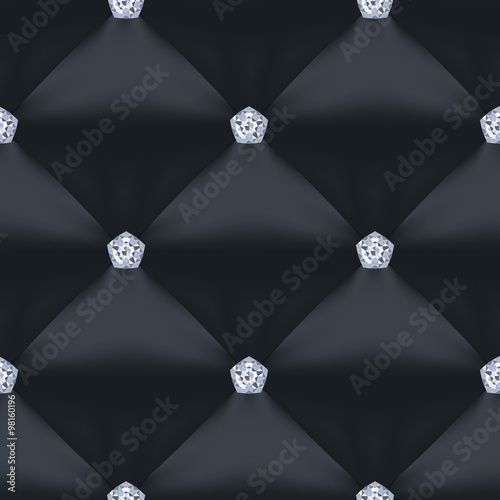 Black Quilted Seamless Vector Pattern