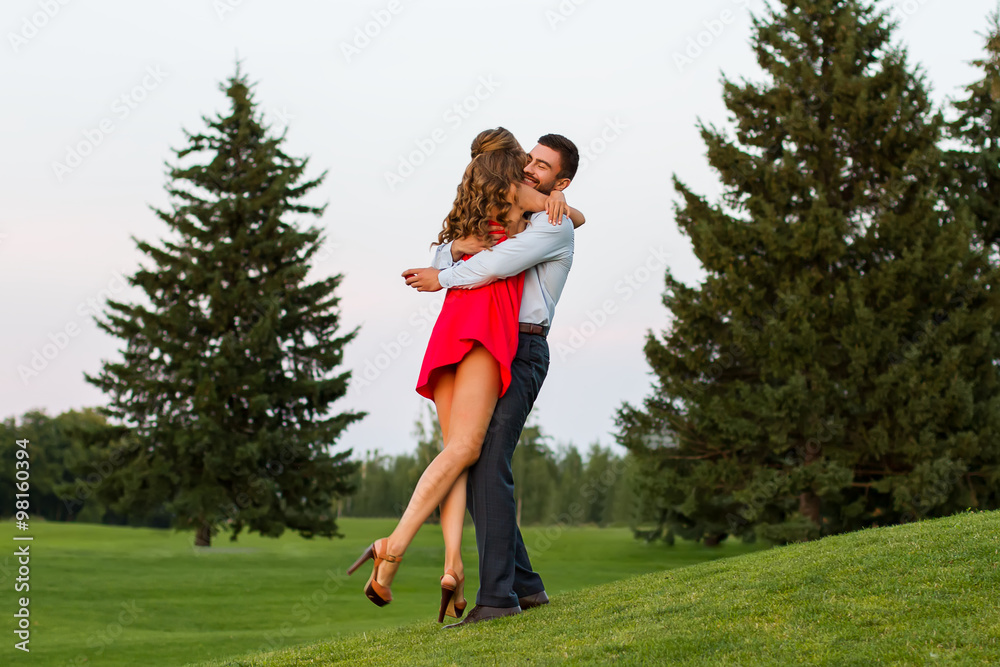 Couple in love passionately hugging. Couple in love passionately hugging.