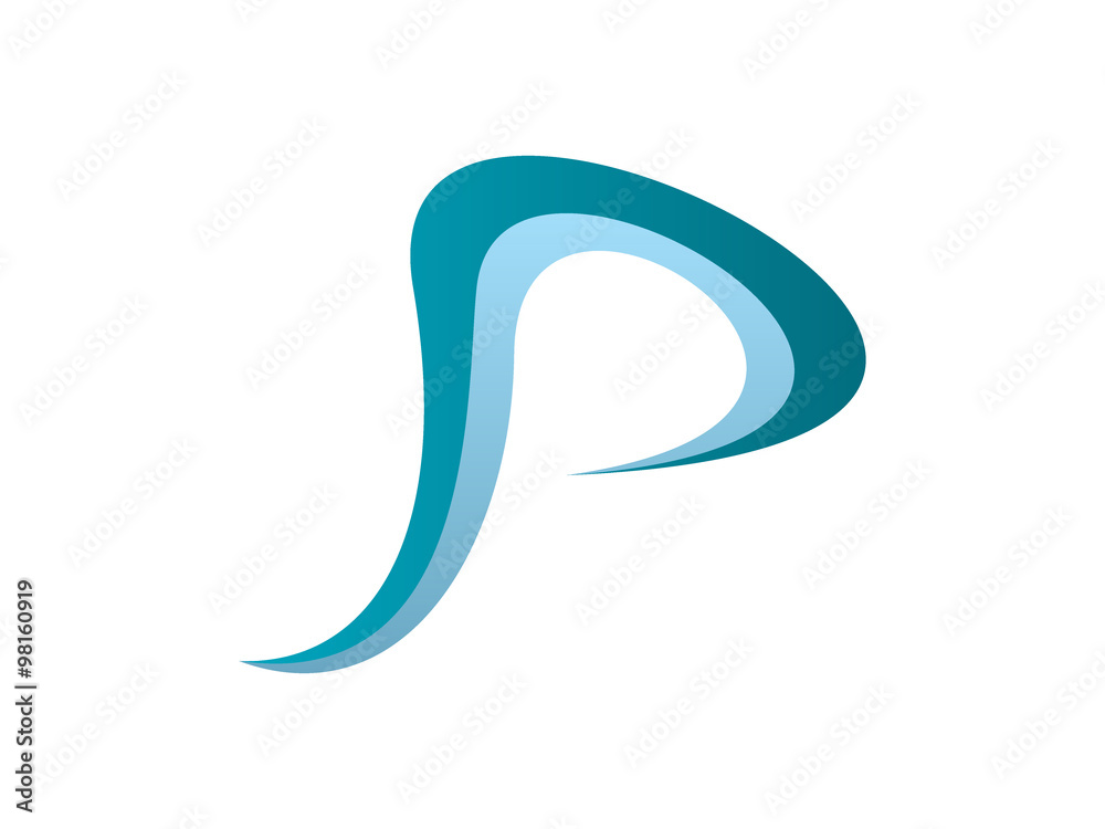 P Letter Wave Logo P Letter Wave Logo