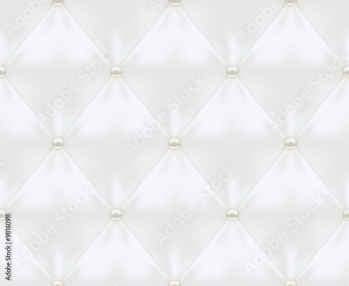 White Quilted Seamless Vector Pattern